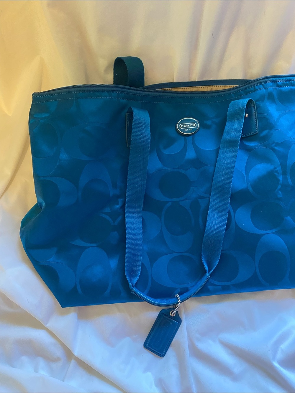 Coach Blue Signature Jacquard Tote